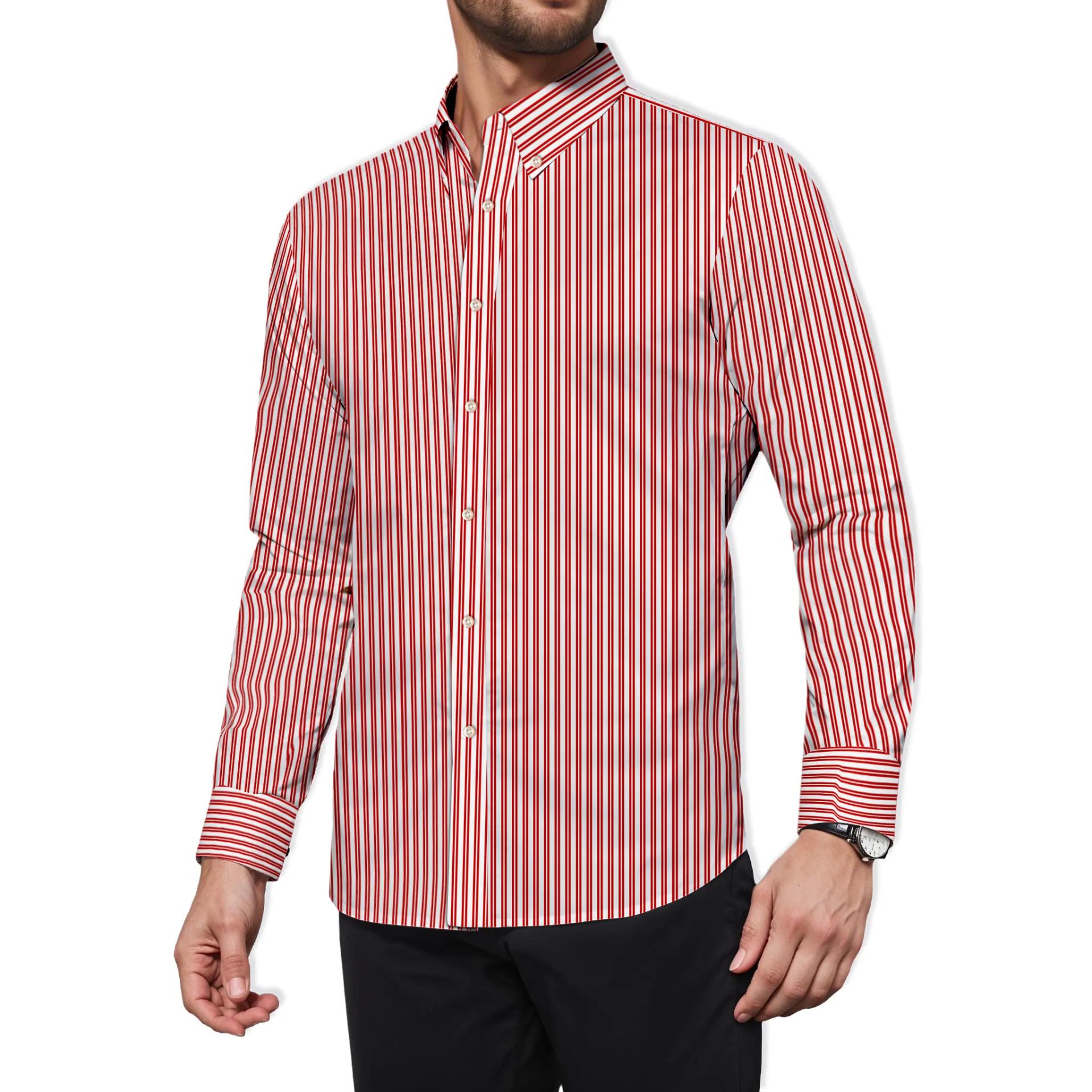 Pink Twin Pin Stripes Herringbone Wrinkle Resistant - alternate view