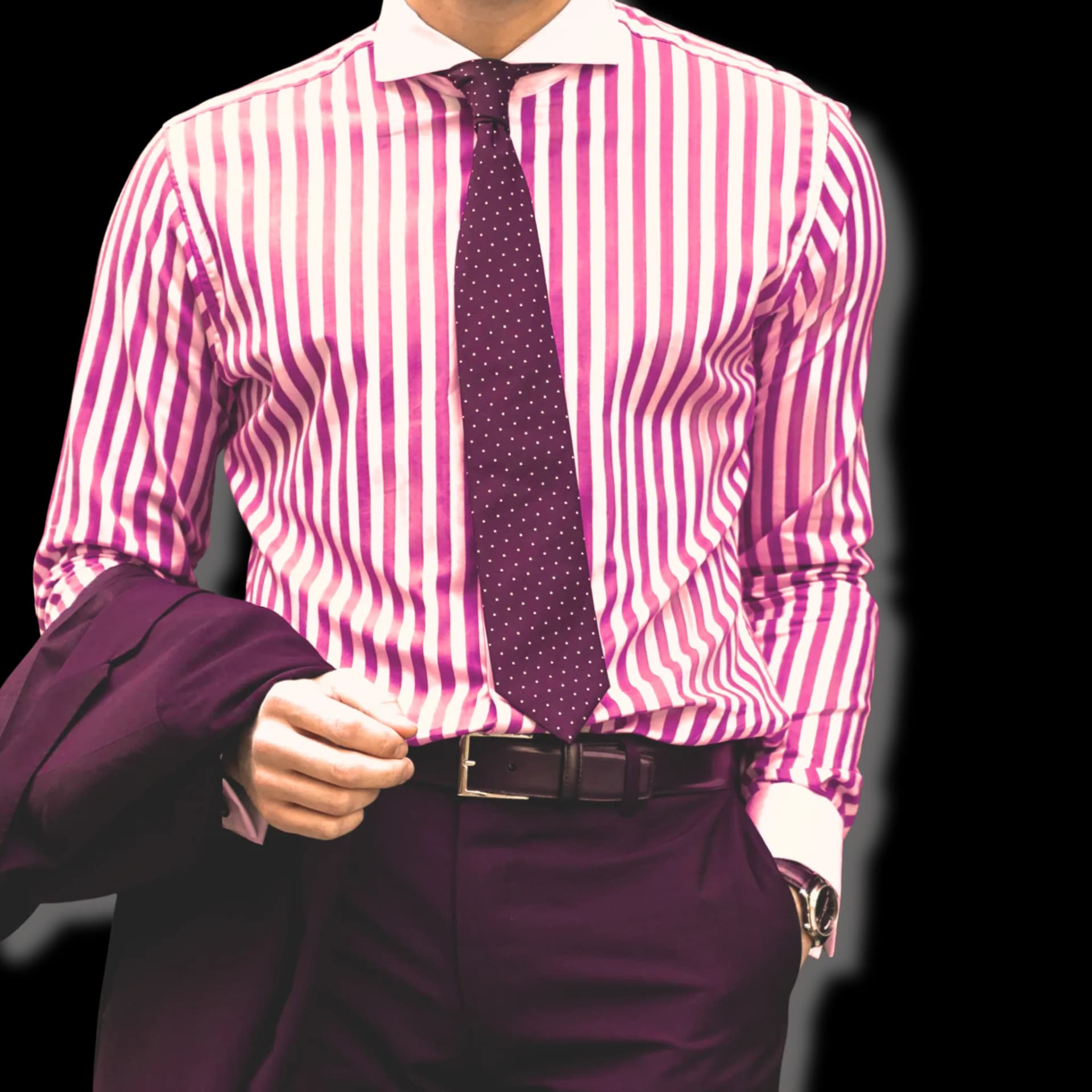 Watermelon Pink Bold Stripes Broadcloth