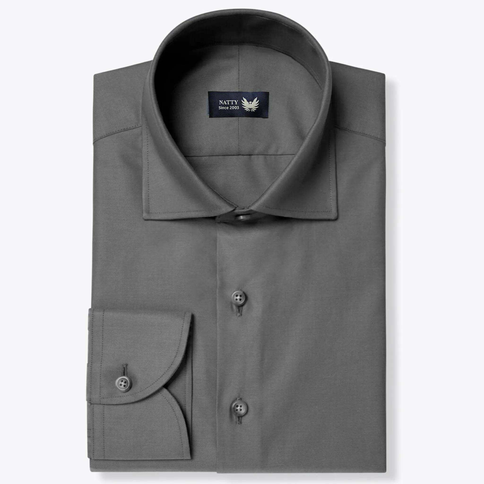 Charcoal Grey Classic Twill Shirt image