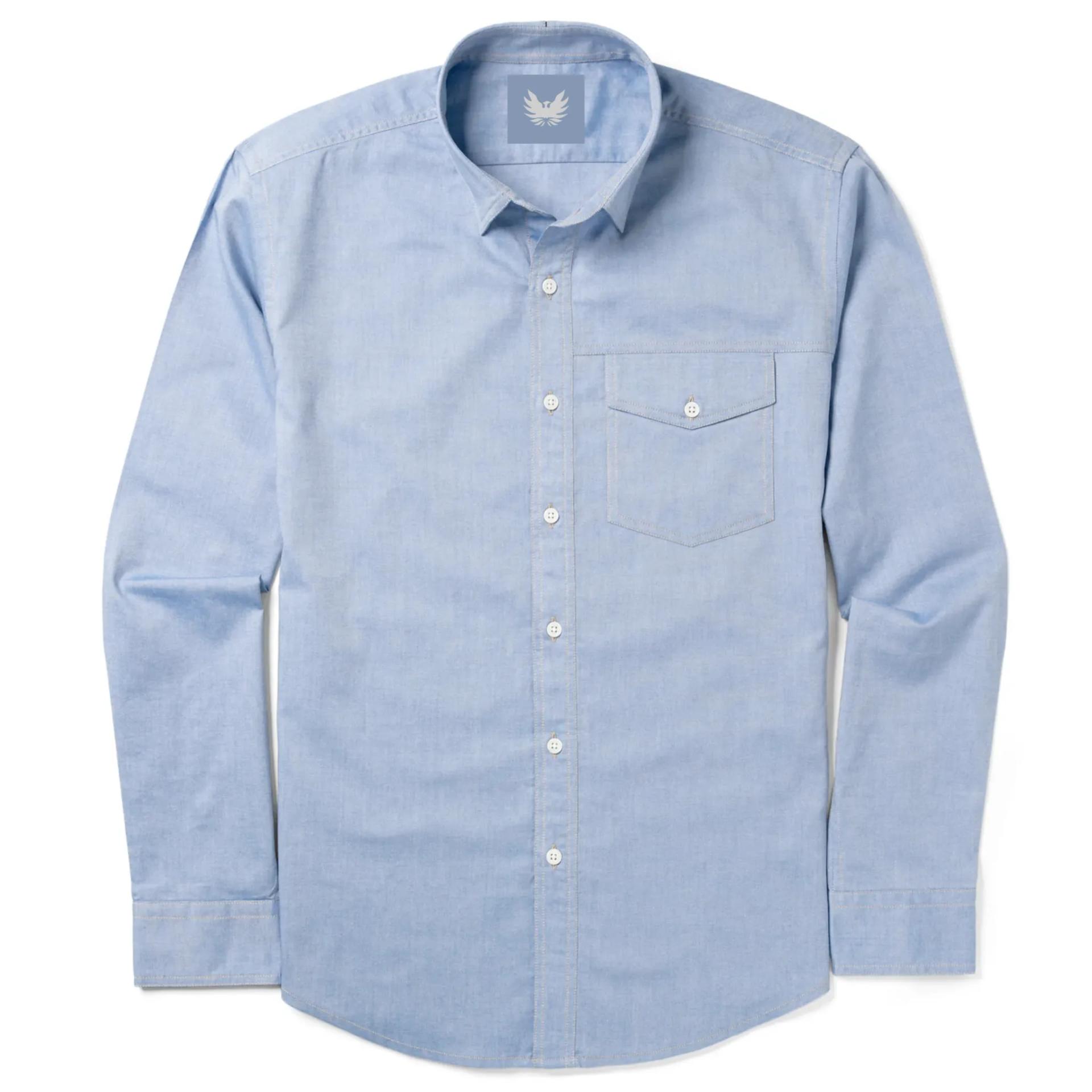 Sky Blue Pin Point Full Sleeves
