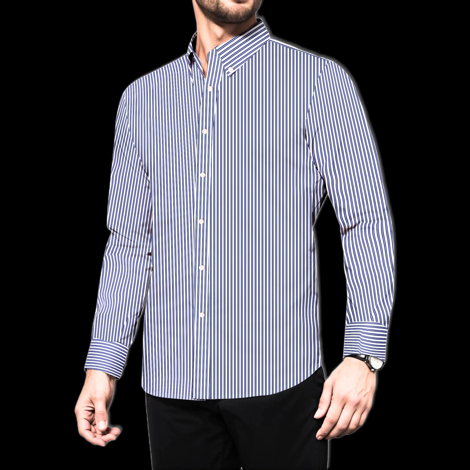 Navy Twin Stripes Herringbone - alternate view
