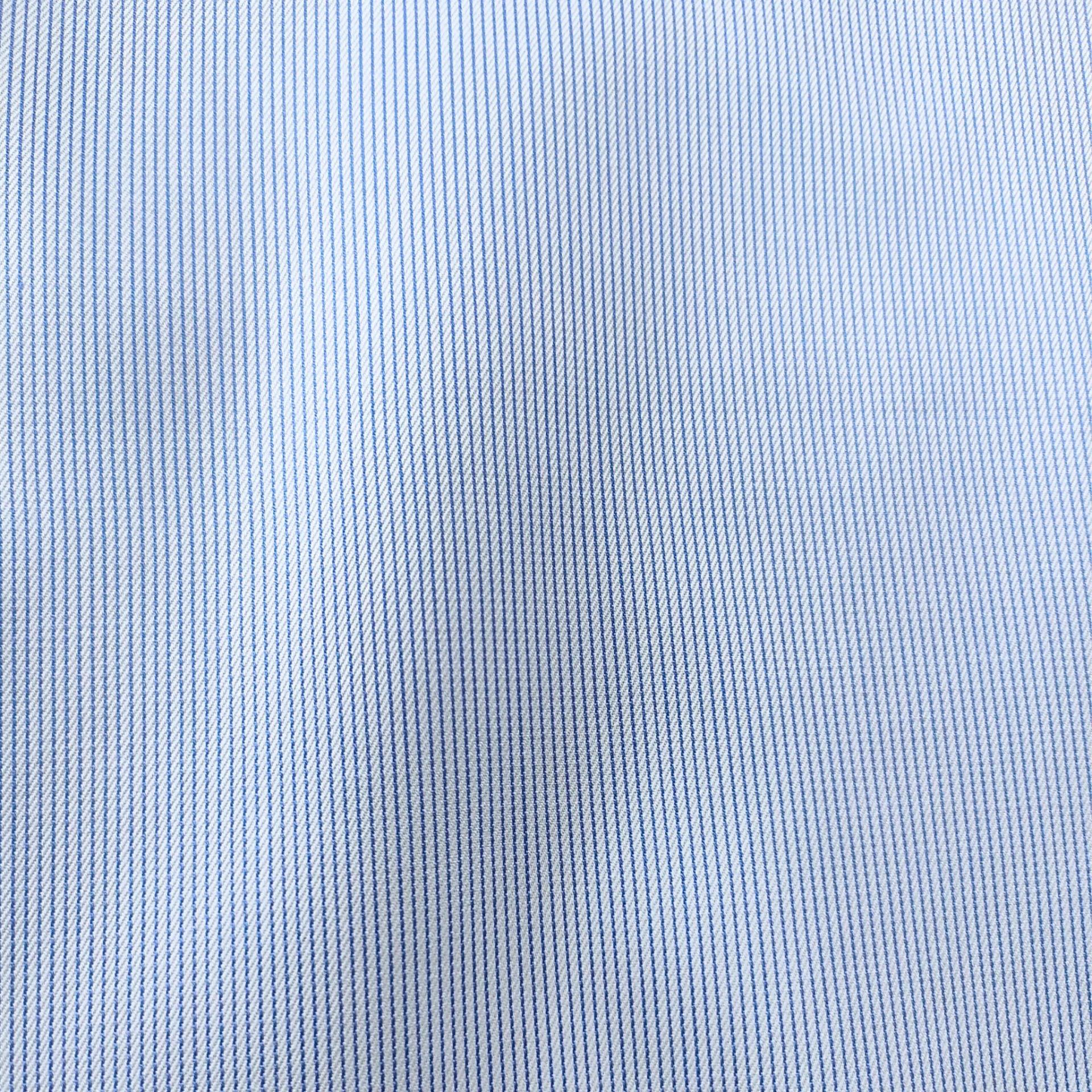 Fine Stripe Sky Blue Herringbone Non Iron - alternate view