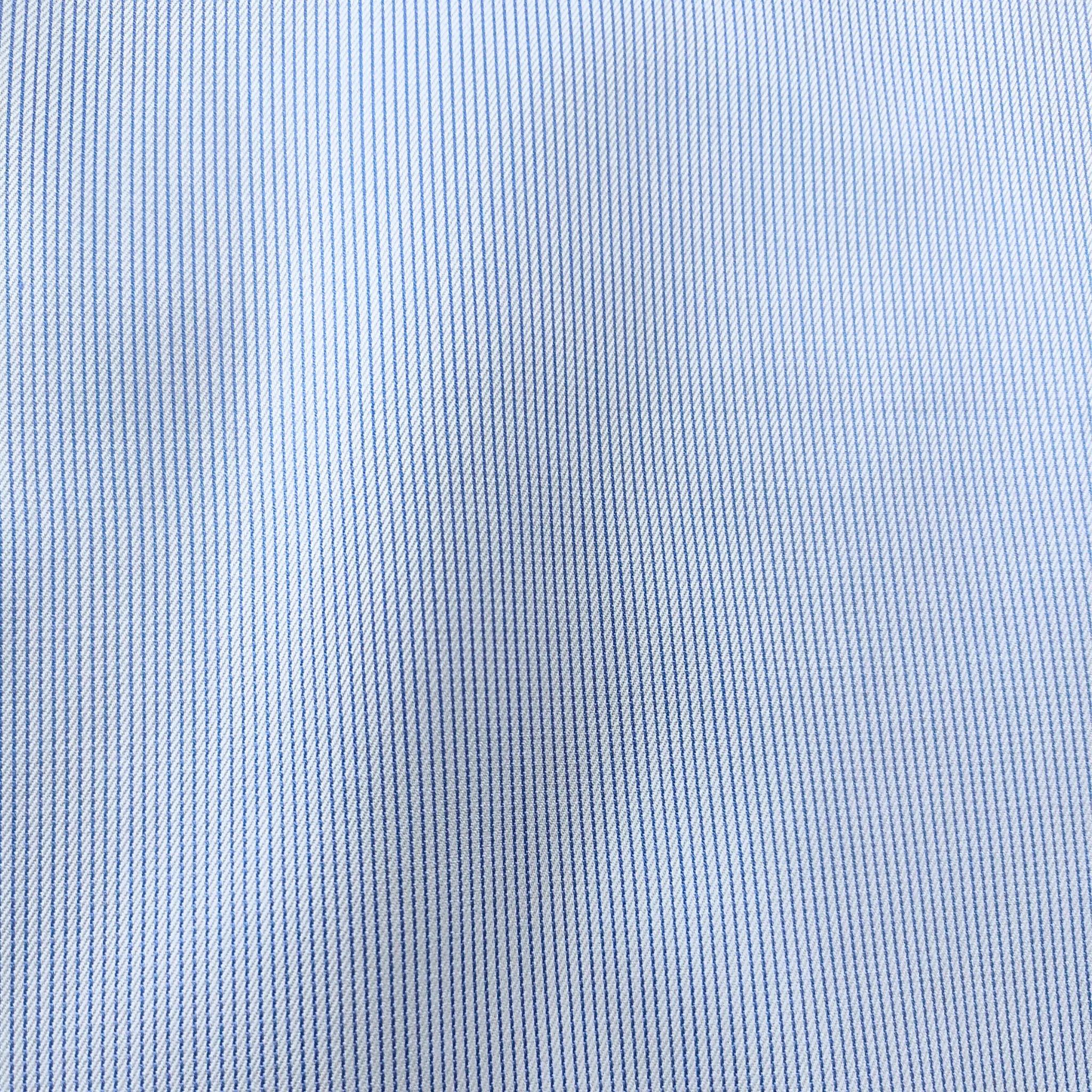 Fine Stripe Sky Blue Herringbone Non Iron image