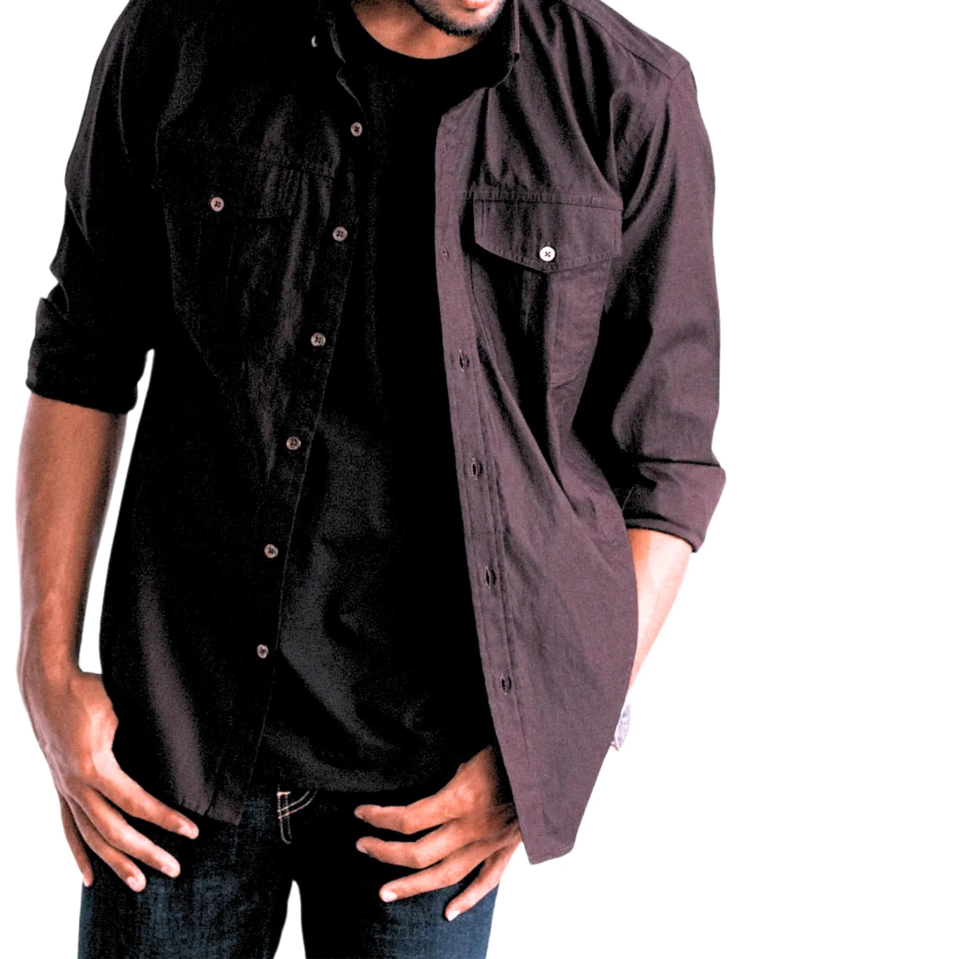 Maroon Full Sleeves Utility Shirt - alternate view